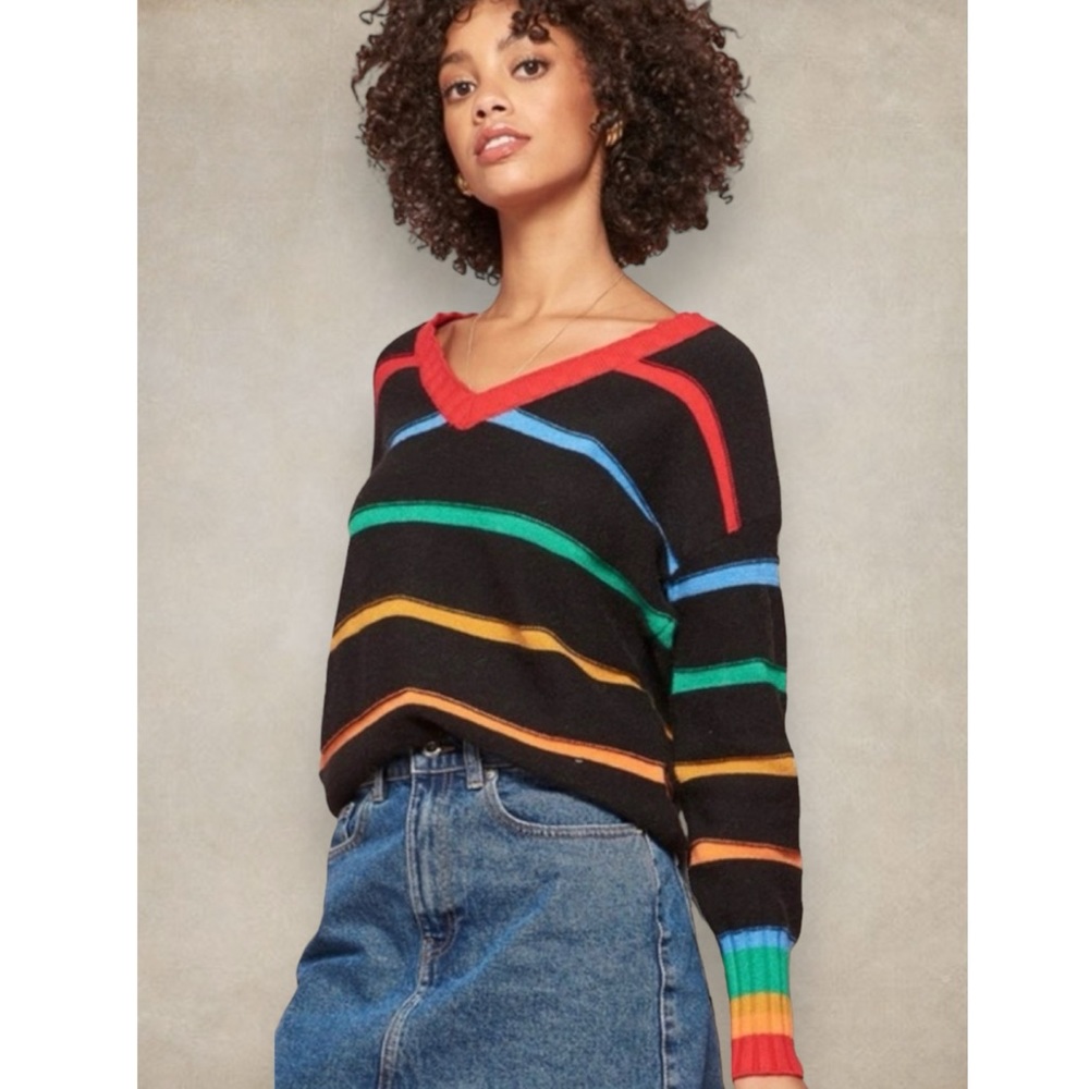 Colorful Striped Ribbed Knit Sweater LAST ONE!